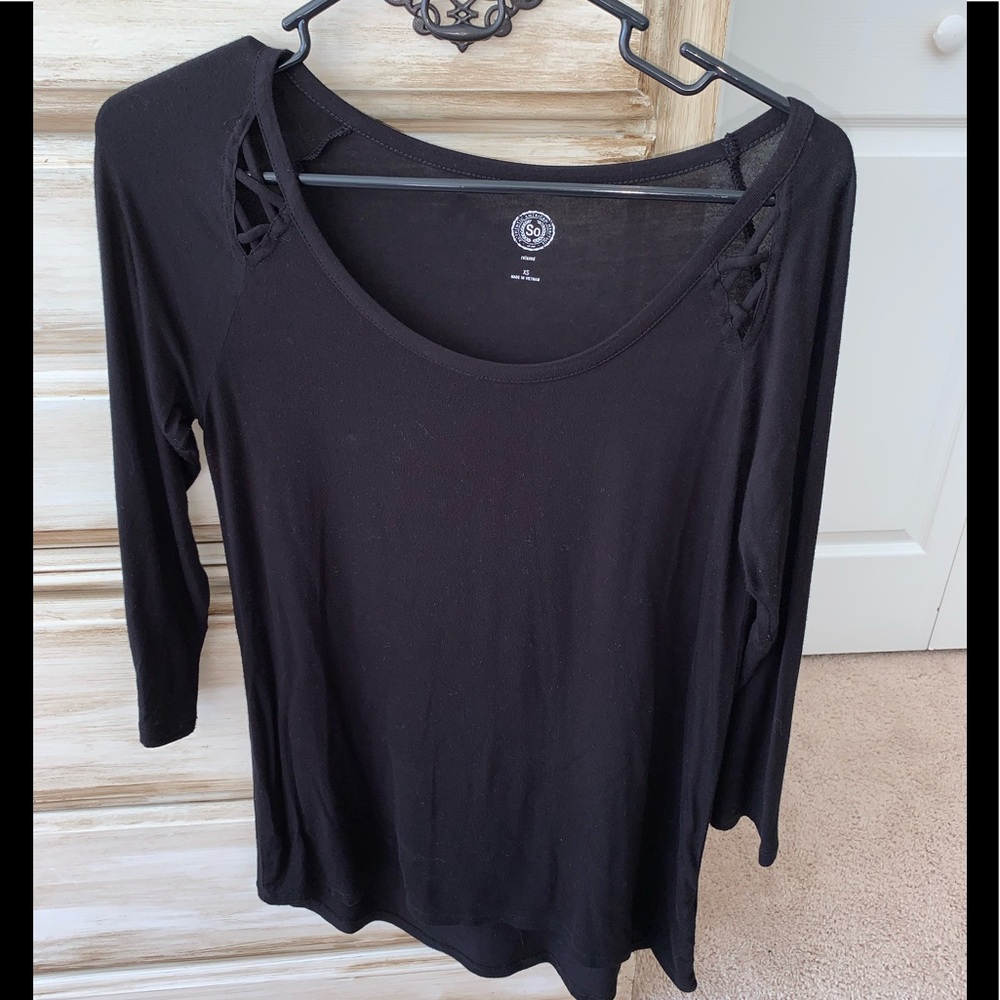 Black top with cutout details